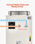 Chiller enfriador de agua industrial VEVOR CW-6300 con compresor de 27300 BTU capacidad de 10.6 galones caudal de 18.5 G