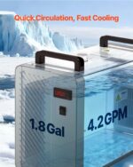 Chiller Enfriador de Agua Industrial VEVOR CW-5200DI con Compresor 5460 BTU h Capacidad 1.8 Galones Flujo 4.2 GPM para M