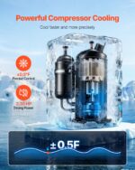 Enfriador de agua industrial Chiller VEVOR CW6200 con compresor 17060 BTU capacidad de tanque 3.96 galones caudal de 18.
