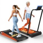 Caminadora Plegable ANCHEER 3.5HP con Masaje de Pies Inclinación Barra de Agarre Doble Cara 2 en 1 Hogar