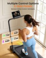 Caminadora Plegable ANCHEER 3.5HP con Masaje de Pies Inclinación Barra de Agarre Doble Cara 2 en 1 Hogar