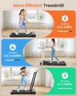 Caminadora Plegable ANCHEER 3.5HP con Masaje de Pies Inclinación Barra de Agarre Doble Cara 2 en 1 Hogar
