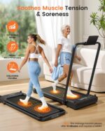Caminadora Plegable ANCHEER 3.5HP con Masaje de Pies Inclinación Barra de Agarre Doble Cara 2 en 1 Hogar