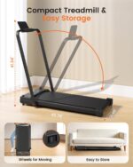 Caminadora Plegable ANCHEER 3.5HP con Masaje de Pies Inclinación Barra de Agarre Doble Cara 2 en 1 Hogar