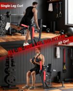 Máquina de extensión de piernas y rizos, máquina de piernas ajustable de capacidad de 700 libras para gimnasio en casa,