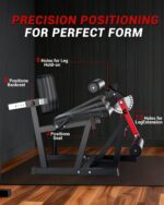 Máquina de extensión de piernas y rizos, máquina de piernas ajustable de capacidad de 700 libras para gimnasio en casa,