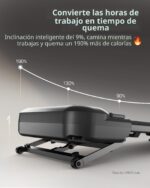 Caminadora motorizada plegable con inclinación automática 9% UREVO URTM054 motor sin escobillas 2.5 HP absorción de impa