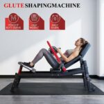 Máquina de empuje de cadera, máquina de puente de glúteos con placa de capacidad de 900 libras con estribo ajustable y b