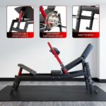 Máquina de empuje de cadera, máquina de puente de glúteos con placa de capacidad de 900 libras con estribo ajustable y b