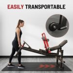 Máquina de empuje de cadera, máquina de puente de glúteos con placa de capacidad de 900 libras con estribo ajustable y b