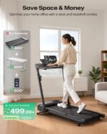 Caminadora eléctrica plegable UREVO URTM047 con inclinación automática 9% motor sin escobillas 12 puntos amortiguación m