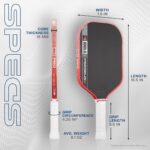 JOOLA Pro V Pickleball Paddle - 14mm/16mm - Raw Carbon Fiber Textured Surface - Enhanced Frame & Propulsion Core, USAPA