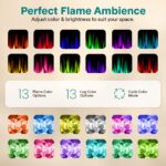 Chimenea Eléctrica SereneLife 50 Pulgadas Wi-Fi LED 13 Colores Llama 750/1500W Marco Blanco