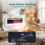 Chimenea Eléctrica SereneLife 50 Pulgadas Wi-Fi LED 13 Colores Llama 750/1500W Marco Blanco