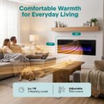 Chimenea eléctrica SereneLife con llama LED Wi-Fi, termostato, 13 colores, 750/1500 W, empotrable o de pared
