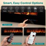 Chimenea eléctrica SereneLife con llama LED Wi-Fi, termostato, 13 colores, 750/1500 W, empotrable o de pared