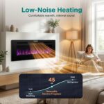 Chimenea eléctrica SereneLife con llama LED Wi-Fi, termostato, 13 colores, 750/1500 W, empotrable o de pared