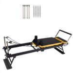 Máquina reformadora de pilates plegable para uso doméstico, cama de pilates con resortes ajustables, reformador compacto