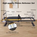 Máquina reformadora de pilates plegable para uso doméstico, cama de pilates con resortes ajustables, reformador compacto