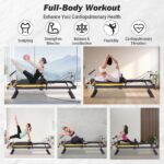 Máquina reformadora de pilates plegable para uso doméstico, cama de pilates con resortes ajustables, reformador compacto