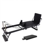 Máquina reformadora de pilates plegable para uso doméstico, cama de pilates con resortes ajustables, reformador compacto