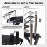 Máquina reformadora de pilates plegable para uso doméstico, cama de pilates con resortes ajustables, reformador compacto