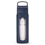 Botella de vidrio con filtro de agua LifeStraw Go LGV4G8ASWW vidrio soplado a mano con funda de silicona 20 onzas color