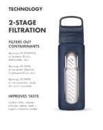 Botella de vidrio con filtro de agua LifeStraw Go LGV4G8ASWW vidrio soplado a mano con funda de silicona 20 onzas color