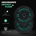 210LB Bumper Plates - 2-Inch Rubber Weight Plates for Precision Strength Training, Multiple Options Weights for Barbell,