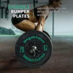 210LB Bumper Plates - 2-Inch Rubber Weight Plates for Precision Strength Training, Multiple Options Weights for Barbell,