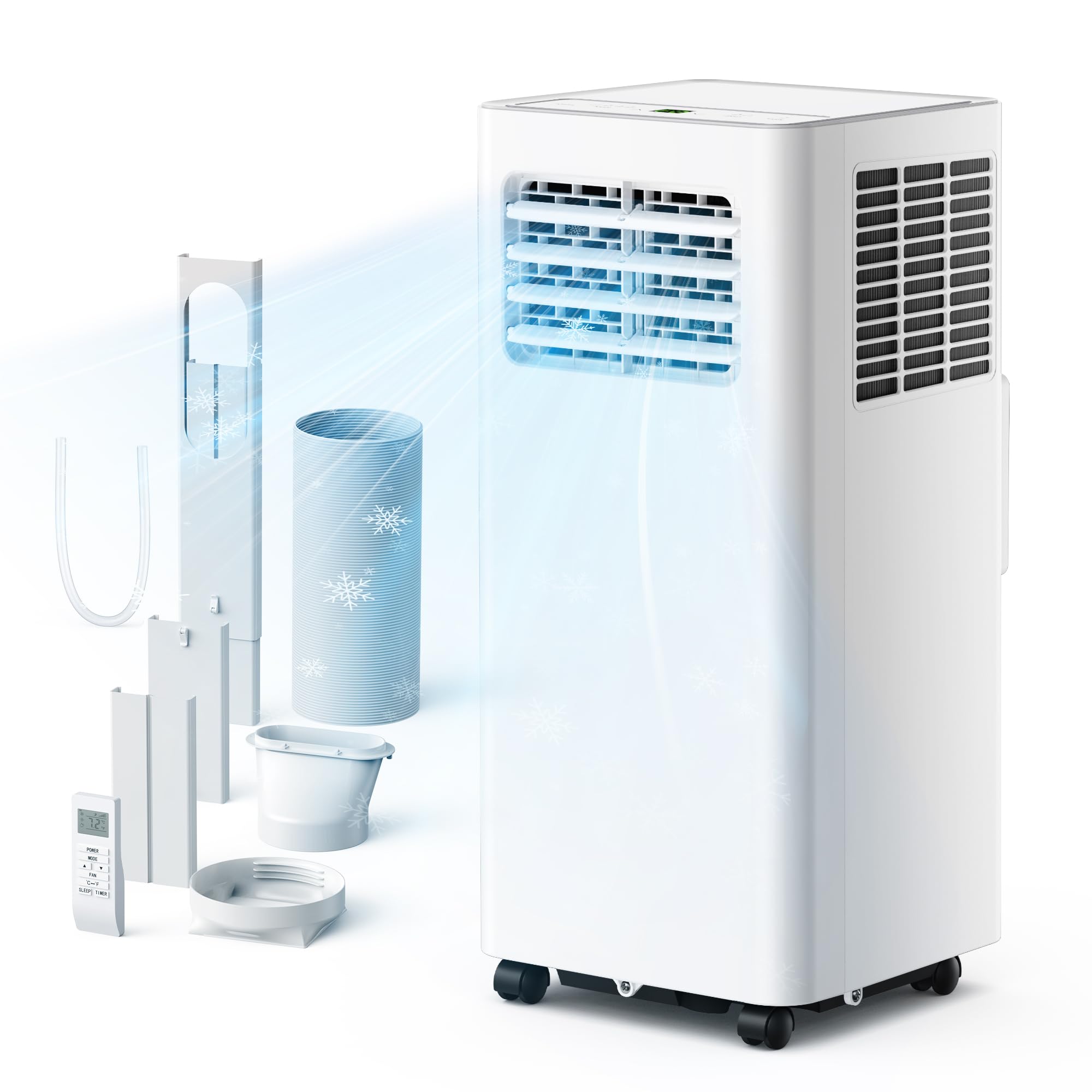 Version 1.0.0 Aire acondicionado portátil EUHOMY PAC003-10K 10000 BTU 4 en 1 enfría ventilador deshumidificador modo sueño 450 pies cu