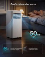 Aire acondicionado portátil EUHOMY PAC003-10K 10000 BTU 4 en 1 enfría ventilador deshumidificador modo sueño 450 pies cu