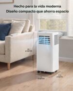 Aire acondicionado portátil EUHOMY PAC003-10K 10000 BTU 4 en 1 enfría ventilador deshumidificador modo sueño 450 pies cu