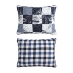 Juego de edredón algodón costero reversible Nautica Revman International A0010471 3 piezas King retazos marinero azul