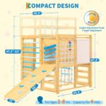 Montessori - Juego de gimnasio para interiores y exteriores, 9 en 1 para niños pequeños con tobogán, barras de mono, ani