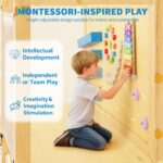 Montessori - Juego de gimnasio para interiores y exteriores, 9 en 1 para niños pequeños con tobogán, barras de mono, ani
