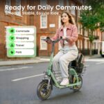 Gyroor C1Pro Electric Scooter with Seat for Adults, Foldable Commuter E-Scooter, 25-Mile Range & 19 MPH Top Speed, 12" P