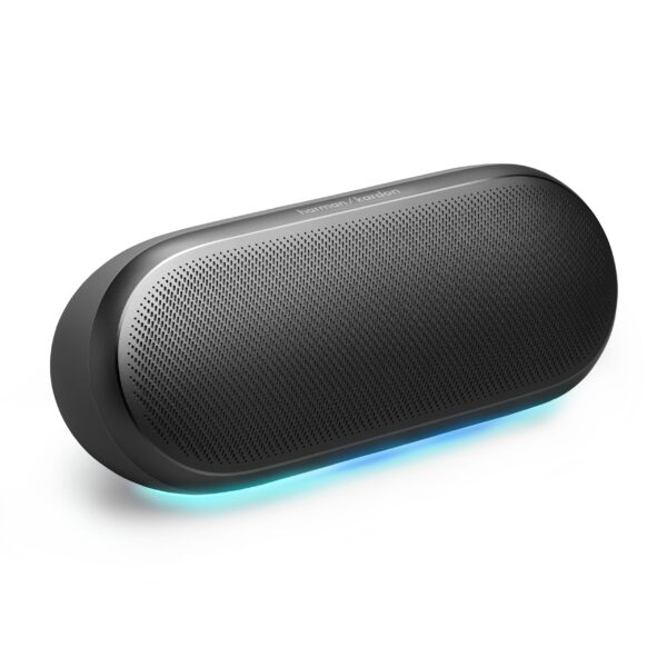 Harman Kardon Luna 2 - Altavoz Bluetooth inalámbrico con refuerzo de sonido AI, luz ambiental, IP67 impermeable y resist