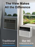 Aire acondicionado de ventana en U Uthfy HYWAC12CD1 12000 BTU 6 en 1 con rejillas ajustables temporizador 24 horas para