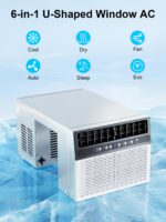 Aire acondicionado de ventana en U Uthfy HYWAC12CD1 12000 BTU 6 en 1 con rejillas ajustables temporizador 24 horas para