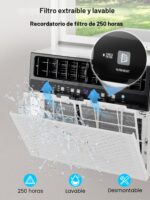 Aire acondicionado de ventana en U Uthfy HYWAC12CD1 12000 BTU 6 en 1 con rejillas ajustables temporizador 24 horas para