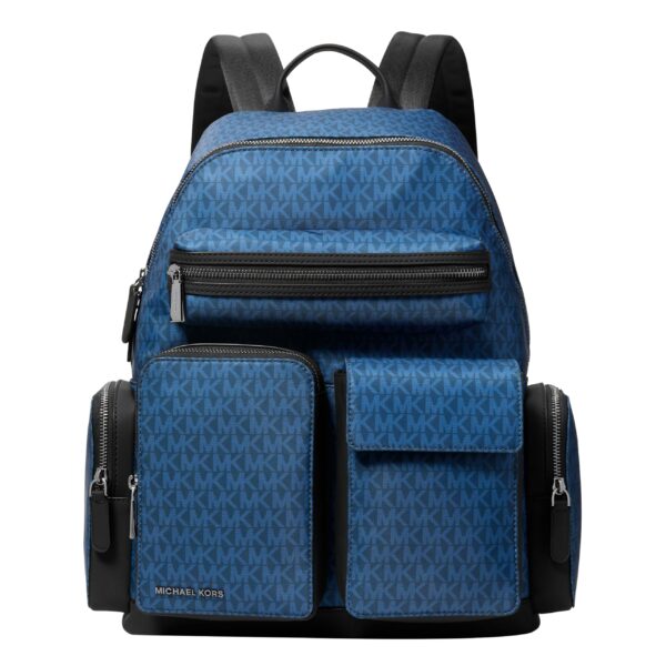 Michael Kors Mochila Dakota Cargo para Hombre, Herrajes plateados/Nylon/Azul río