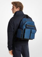 Michael Kors Mochila Dakota Cargo para Hombre, Herrajes plateados/Nylon/Azul río
