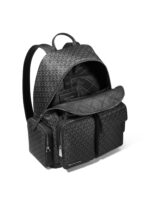 Michael Kors Mochila Dakota para hombre, herrajes plateados/nailon característico, Herrajes plateados/Nylon/Negro, Media