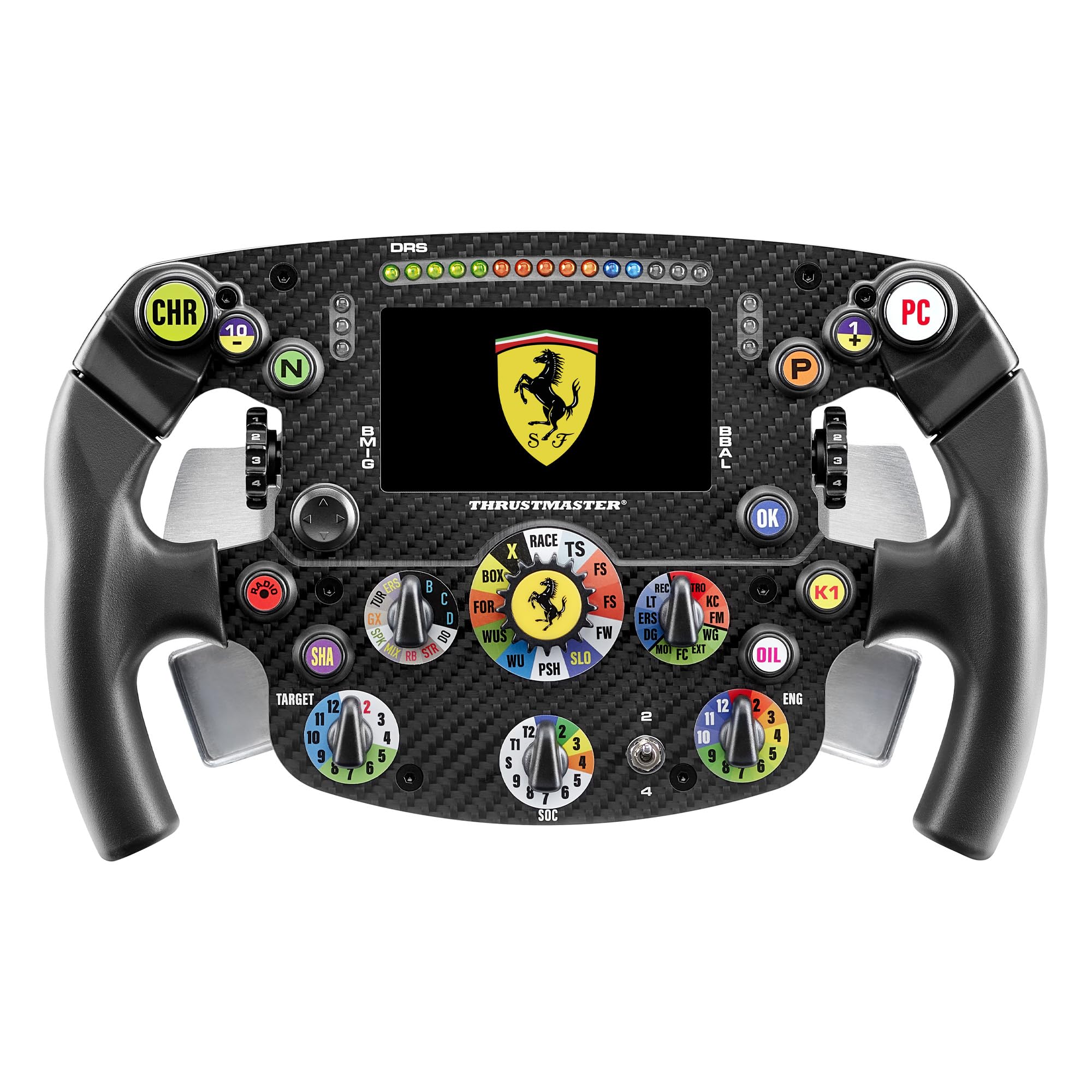 Version 1.0.0 Aro de volante sim racing Thrustmaster Formula Wheel Ferrari SF-25 4060466 LCD IPS 4.3 pulgadas 21 LED 25 botones fibra