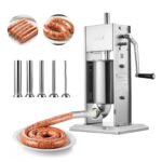 VEVOR Relleno manual de salchichas, relleno vertical de carne de 7 libras / 3 L, máquina de rellenar de carne con carcas