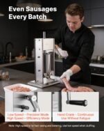 VEVOR Relleno manual de salchichas, relleno vertical de carne de 7 libras / 3 L, máquina de rellenar de carne con carcas