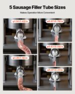 VEVOR Relleno manual de salchichas, relleno vertical de carne de 7 libras / 3 L, máquina de rellenar de carne con carcas