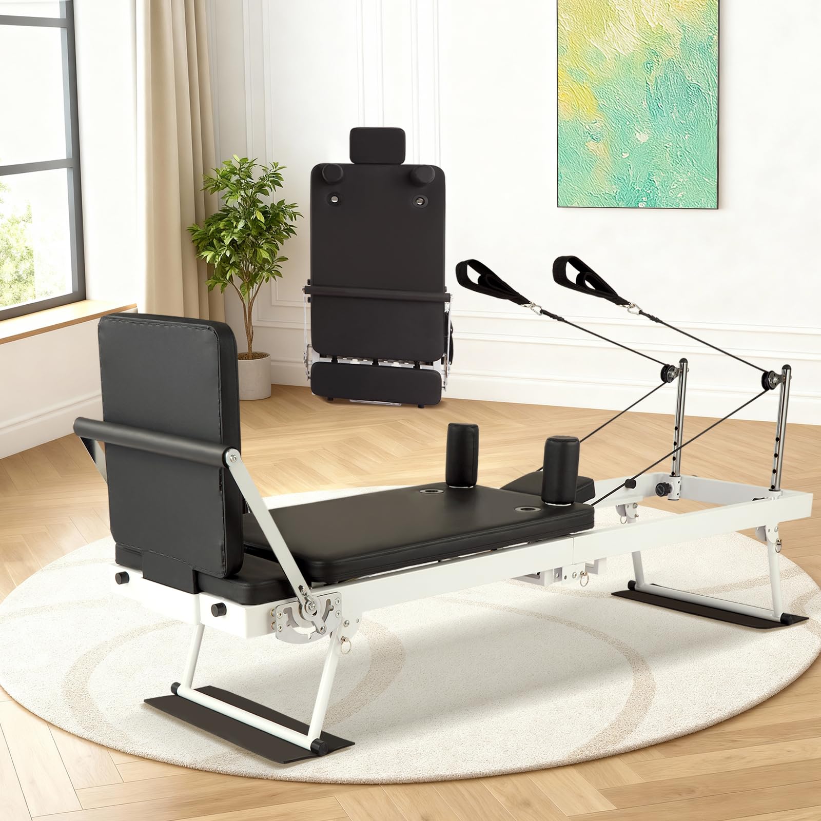 Version 1.0.0 Garvee Pilates Reformer, Foldable Pilates Machine for Home and Gym Workout with Jump Board, Springs and Cords, Heavy Dut