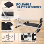 Garvee Pilates Reformer, Foldable Pilates Machine for Home and Gym Workout with Jump Board, Springs and Cords, Heavy Dut